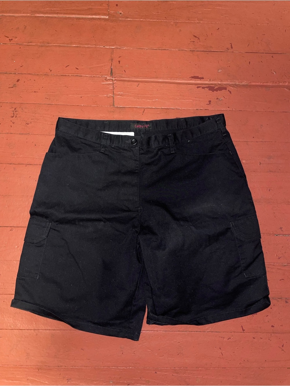 Men's Black Cargo Shorts with Side Pockets